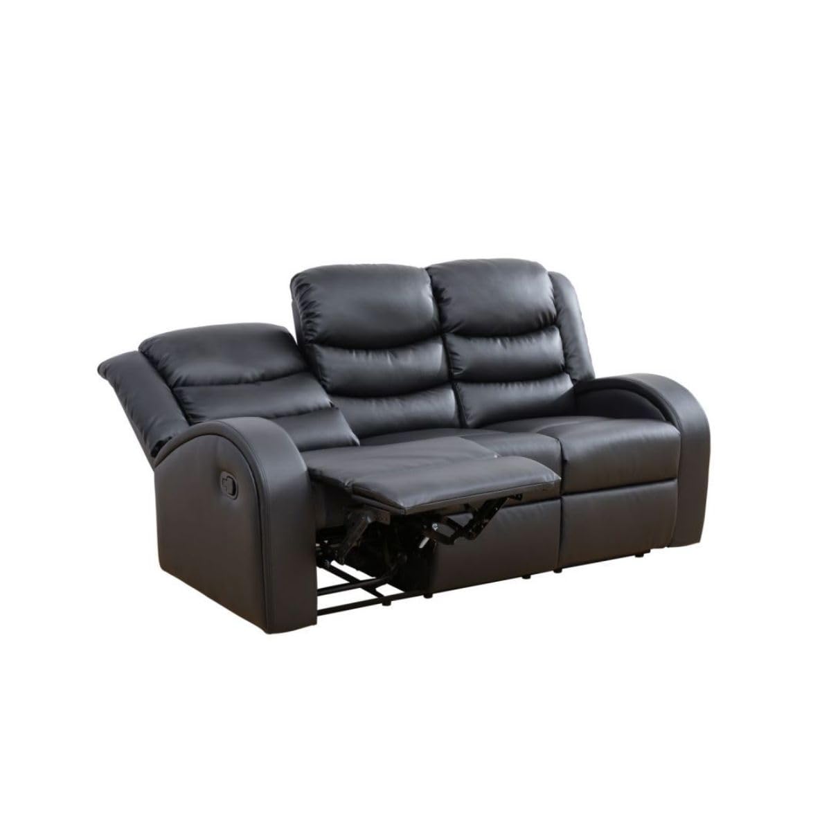 UOCFYK Oversized Luxury Lounge Faux Leather Recliner Chair Sofa for Adults Modern Comfy Comfy Lazy Reclining Couch Arm Chairs for Living Room/Small Space/Office/Theater Seating (Black, Sofa Recliner)