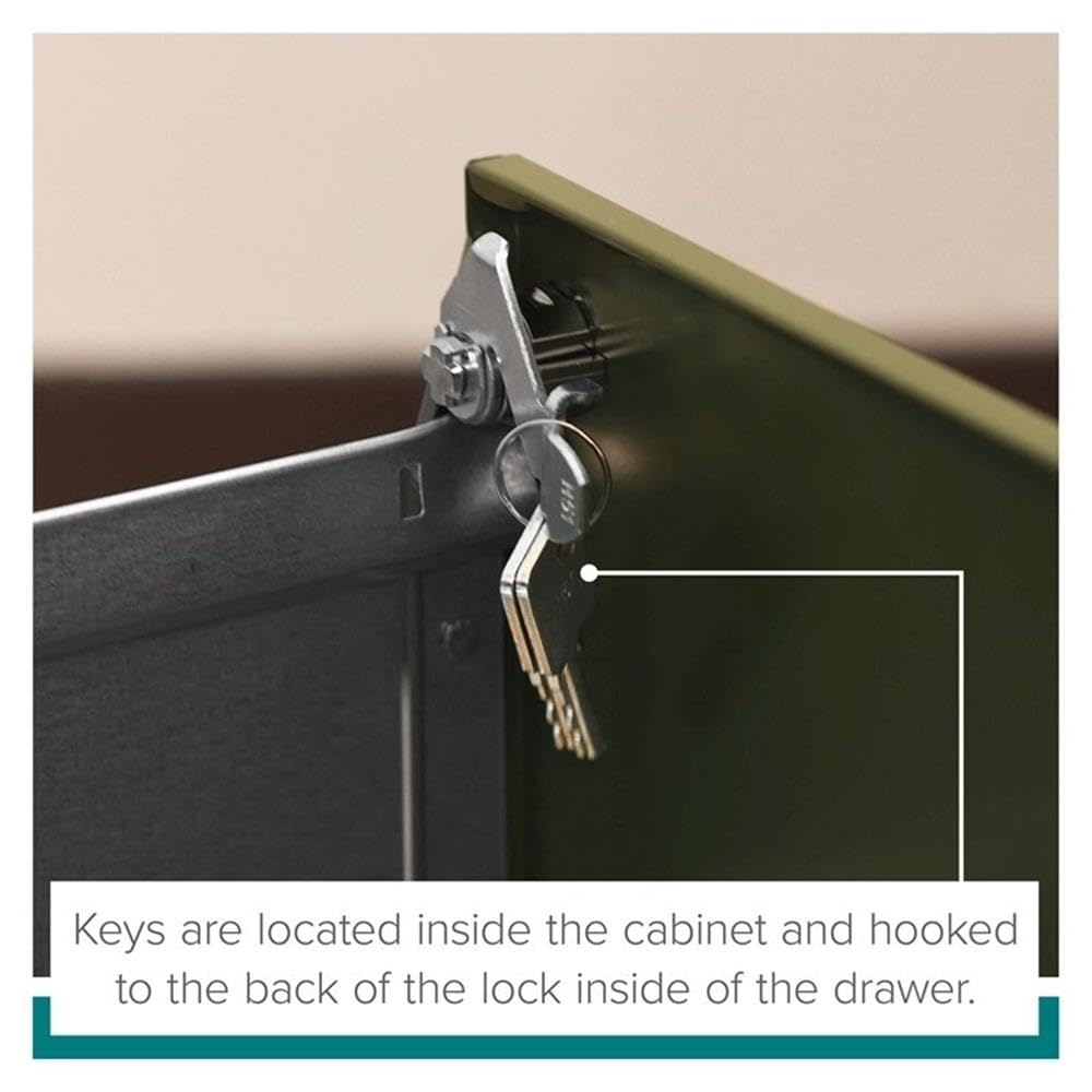 Pemberly Row 2 Drawers 20" Deep Mobile File Cabinet Lockable Pre-Assembled Stationary Letter Size for Home, Office