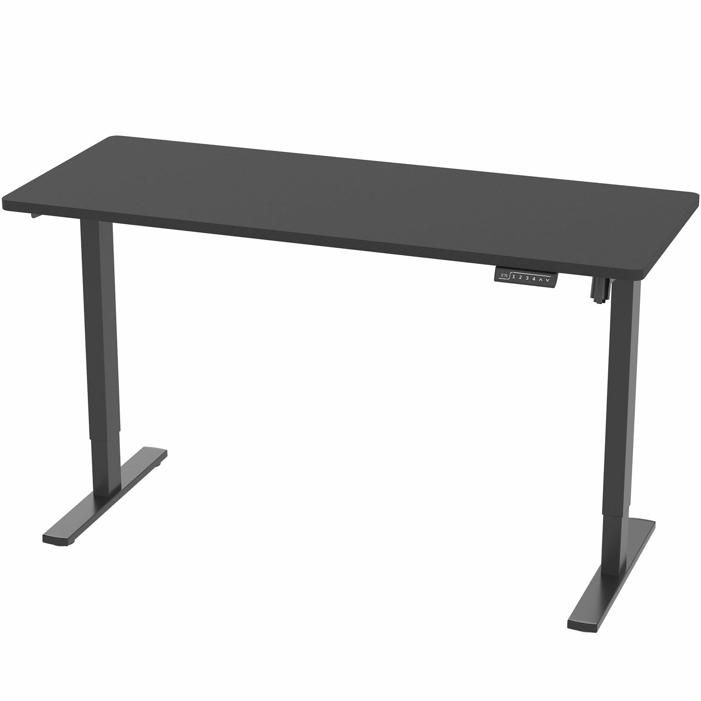 VIVO Electric 60 x 24 in Standing Desk, Memory Height Adjustment, 1B Series, Holds 220 lbs, One-Piece Black Top, Black Frame, DESK-KIT-1B6B
