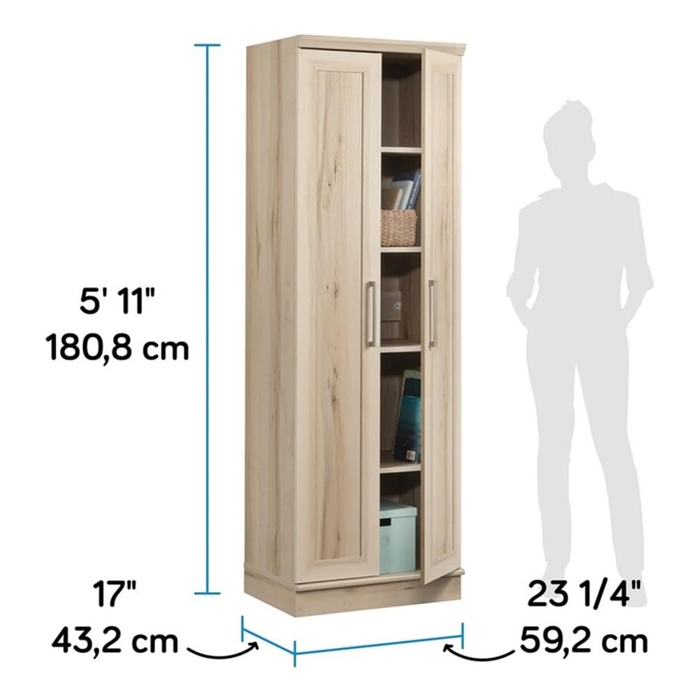 Sauder HomePlus Two Door Storage Cabinet/Pantry Cabinet, Pacific Maple Finish