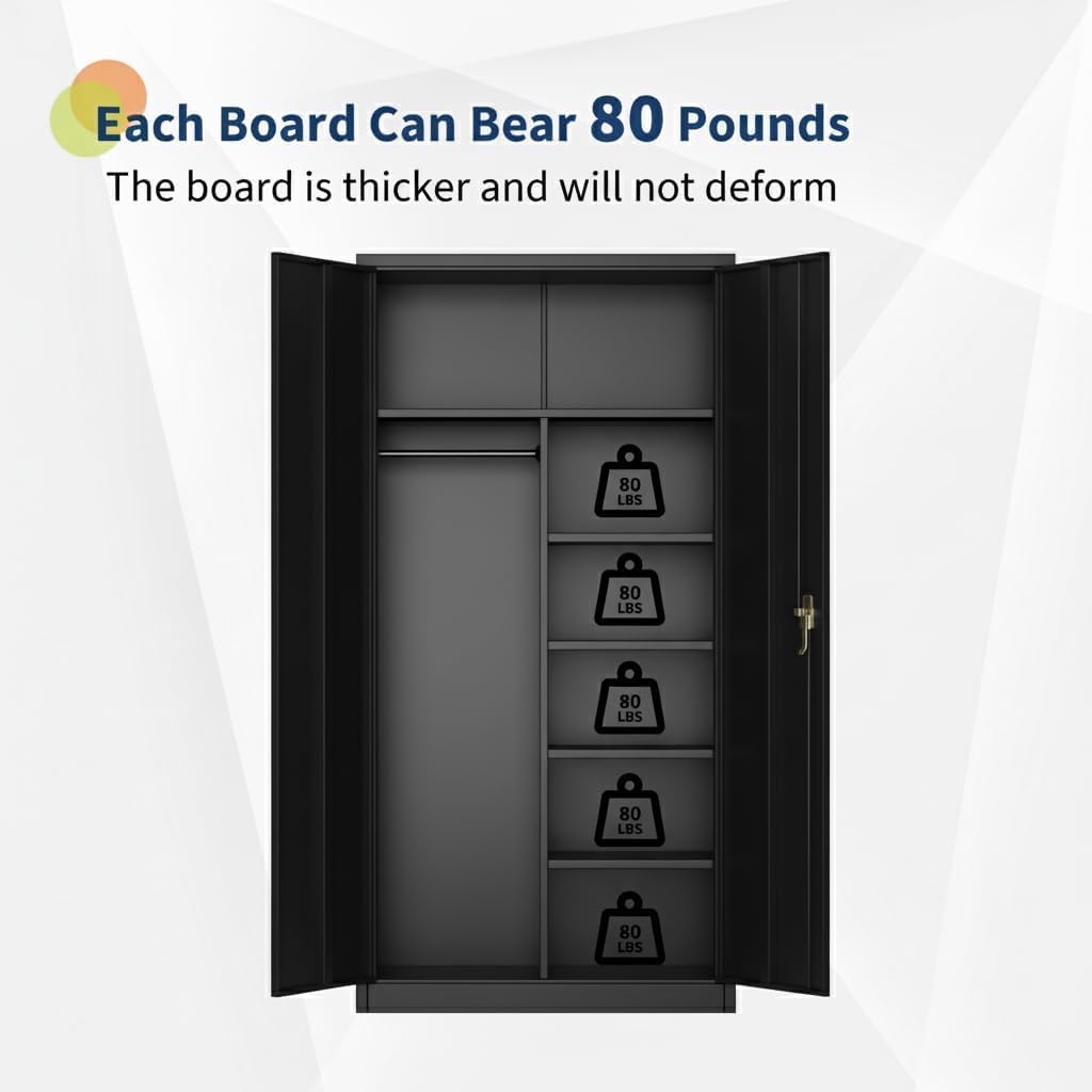 PeacefulHues Steel Wardrobe Cabinet with Locking Doors