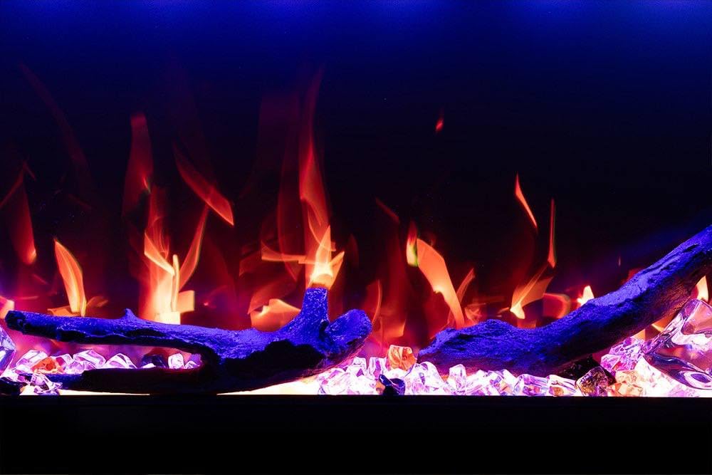 Mystflame 60 Inch WiFi Electric Fireplace Heater, Recessed or Wall Mounted, Ultra‑Slim 5.51" Deep, 750/1500W, 6 Flame Colors & 13 Ember Bed Colors,Remote & App Control, Alexa & Google Home