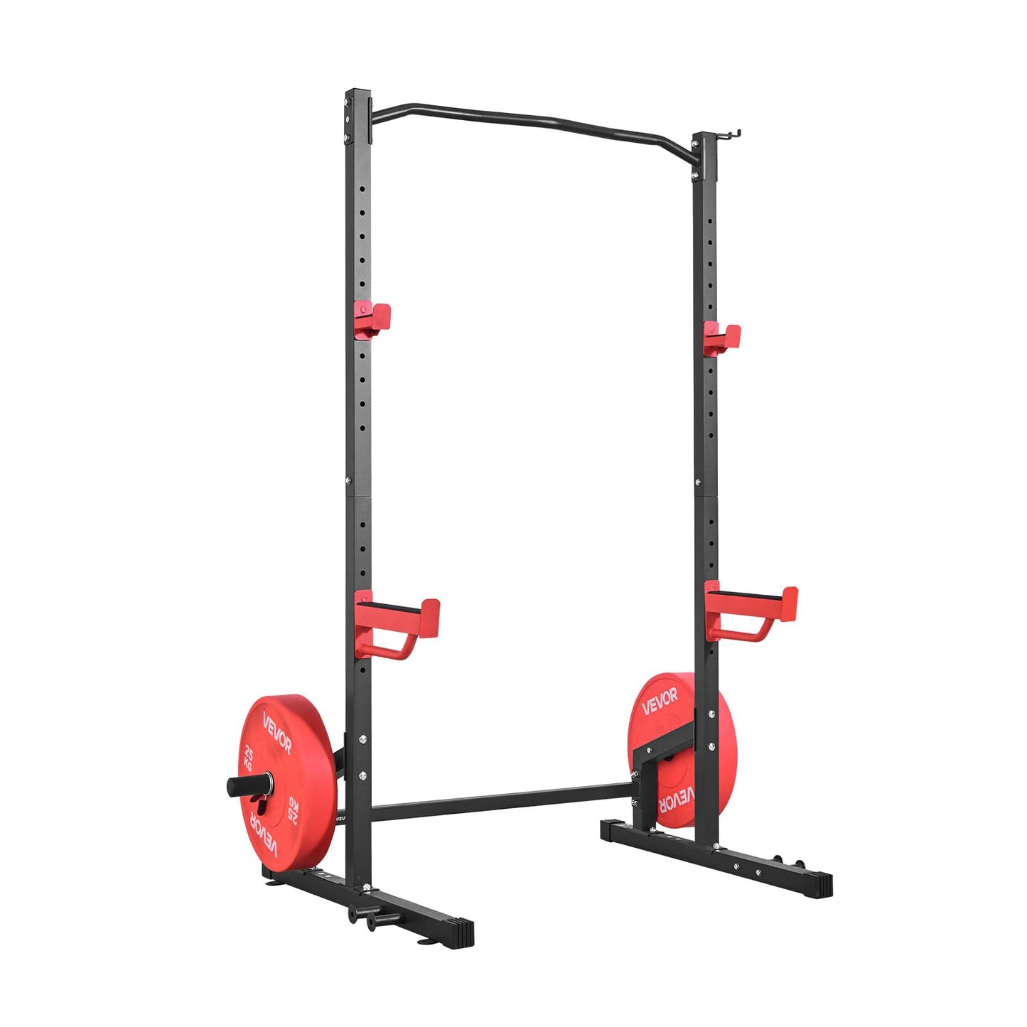VEVOR Power Cage Squat Rack, Multifunctional Power Rack Home Gym, 1000LBS Strength Training Workout Equipment with 4 Band Pegs, Adjustable J-Hooks & Safety Bars for Barbell Squat Bench Press Pull-Up