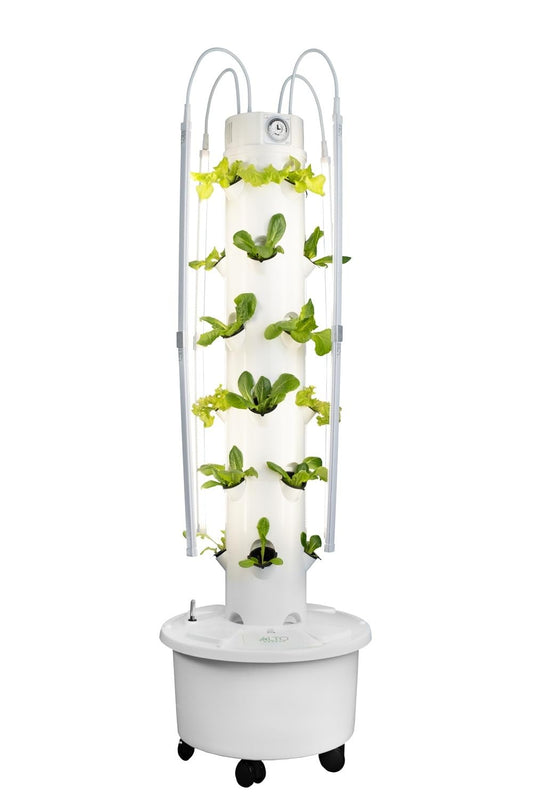ALTO GARDEN GX Hydroponic Tower | Vertical Planter Tower | Hydroponics Growing System Kit | Food Grade with 24 Net Pots (with LED Grow Lights)