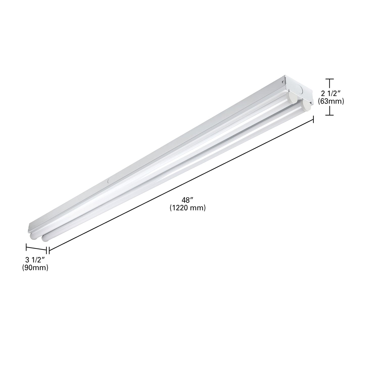 Metalux 4ST2L4040R 4 2 Lamp Strip Light, Alloy Steel, 4 ft, No Color