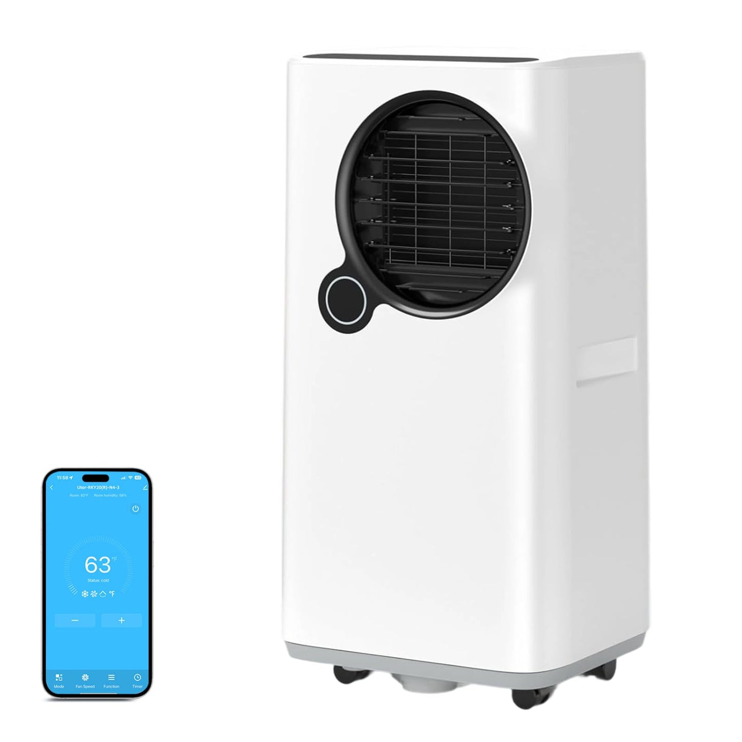 KINDOJIA Portable Air Conditioners 16,000 BTU, 6-in-1 Smart AC with WiFi App Control, Ultra-Quiet Sleep Mode, Child Lock & 24H Timer, Ideal for Large Rooms up to 700 Sq. Ft, Bedroom Home Office