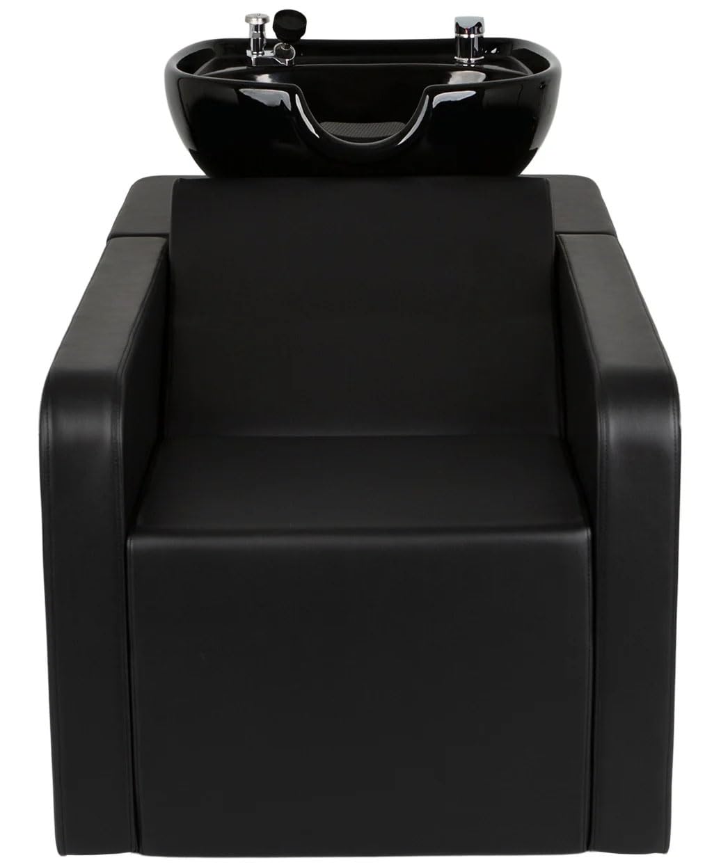 Buy-Rite Nova All-in-One Shampoo Backwash Unit for Professional Salons, Reclining Backrest, Integrated Shampoo Bowl, Easy to Clean, NIN-F-8811C-BLK-BW (Black Shampoo Bowl)