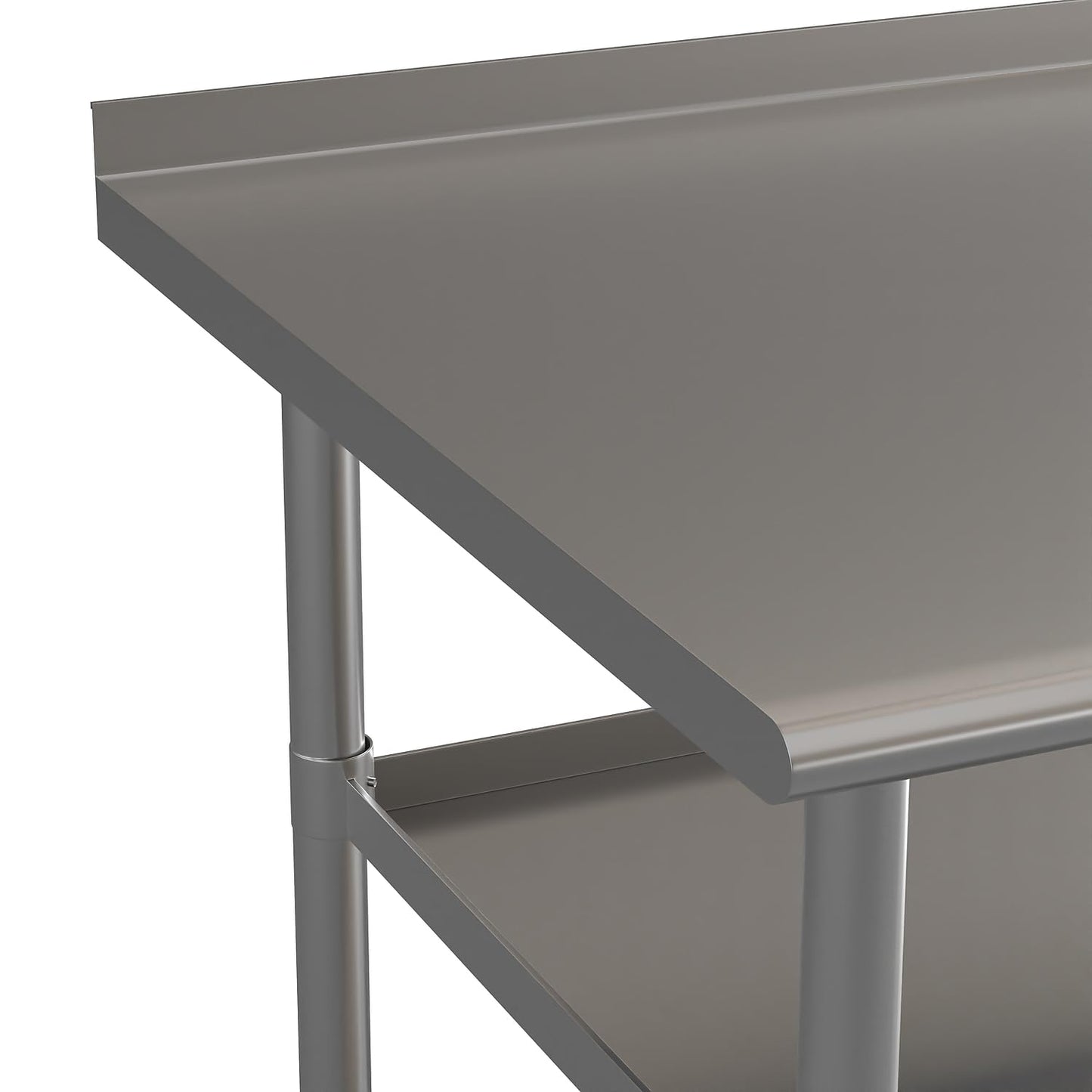 Flash Furniture Ravenel Stainless Steel 18 Gauge Work Table with 1.5" Backsplash and 2 Undershelves - 72"W x 30"D x 34.5"H, NSF