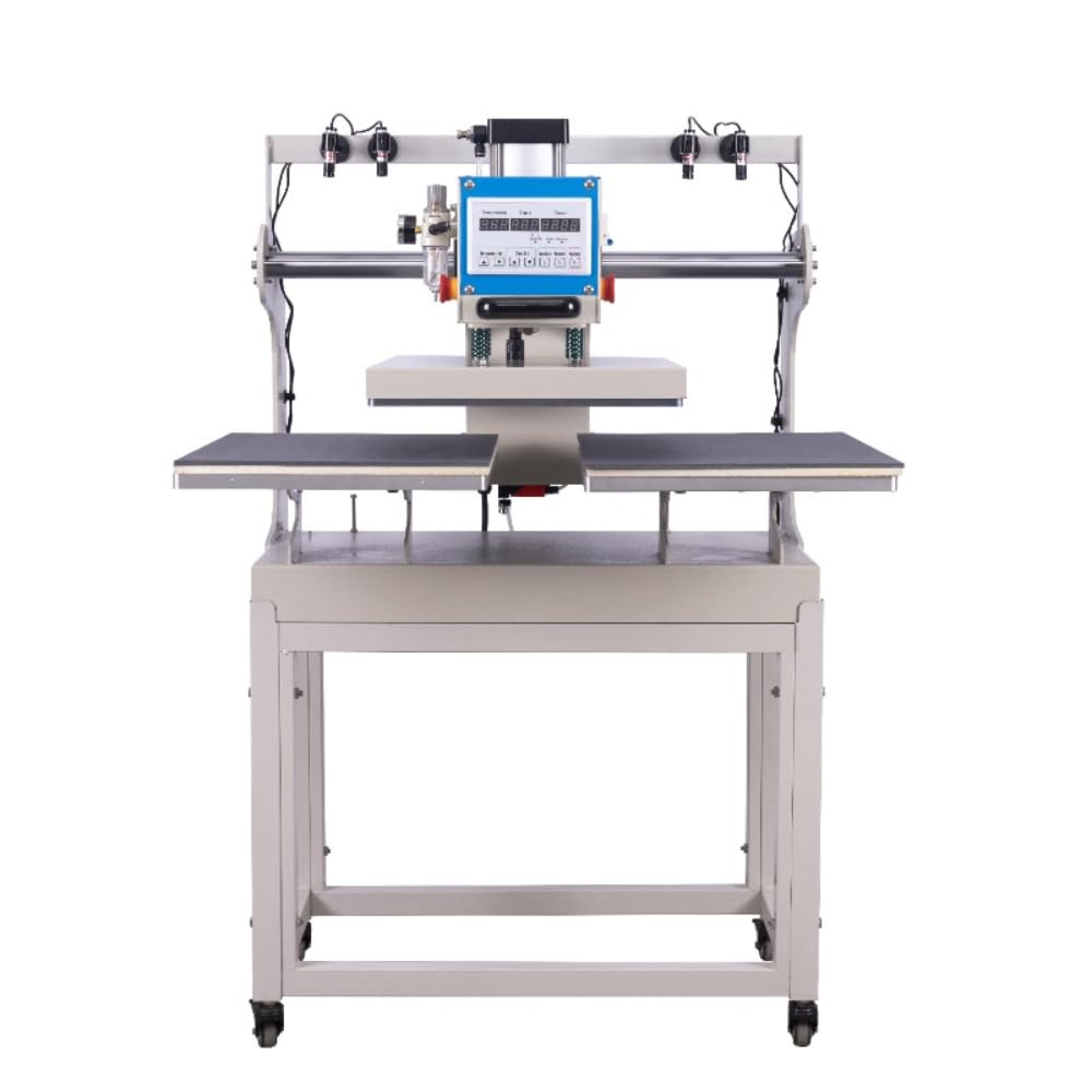 KEIKI 16x24 Inch Large Auto Digital Pneumatic Dual Platen Sublimation Heat Press Machine with Infrared Positioning, Heat Transfer Printing Machine with Slide-Out Base, for Commercial, 110V,2000W