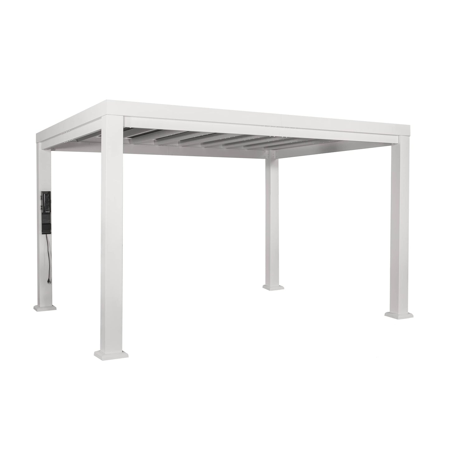 Backyard Discovery Windham 14' x 12' Modern Galvanized Steel Pergola Kit with Shade Sail Canopy, All-Season Durability, PowerPort, High-Wind Rating for Outdoor Patio, Garden, Deck, Entertaining