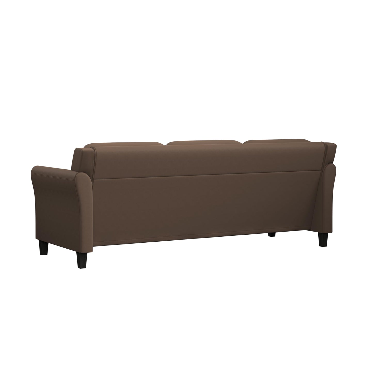 Studio Living Harrington 80.3" Sofa, Transitional Modern, Pocket Coil Comfort, Easy Assembly, Microfiber Fabric, Brown