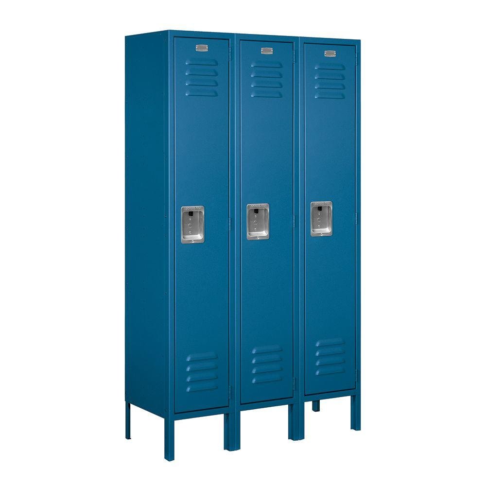 Salsbury Industries 61352BL-U Single Tier 36-Inch Wide 5-Feet High 12-Inch Deep Unassembled Standard Metal Locker, Blue