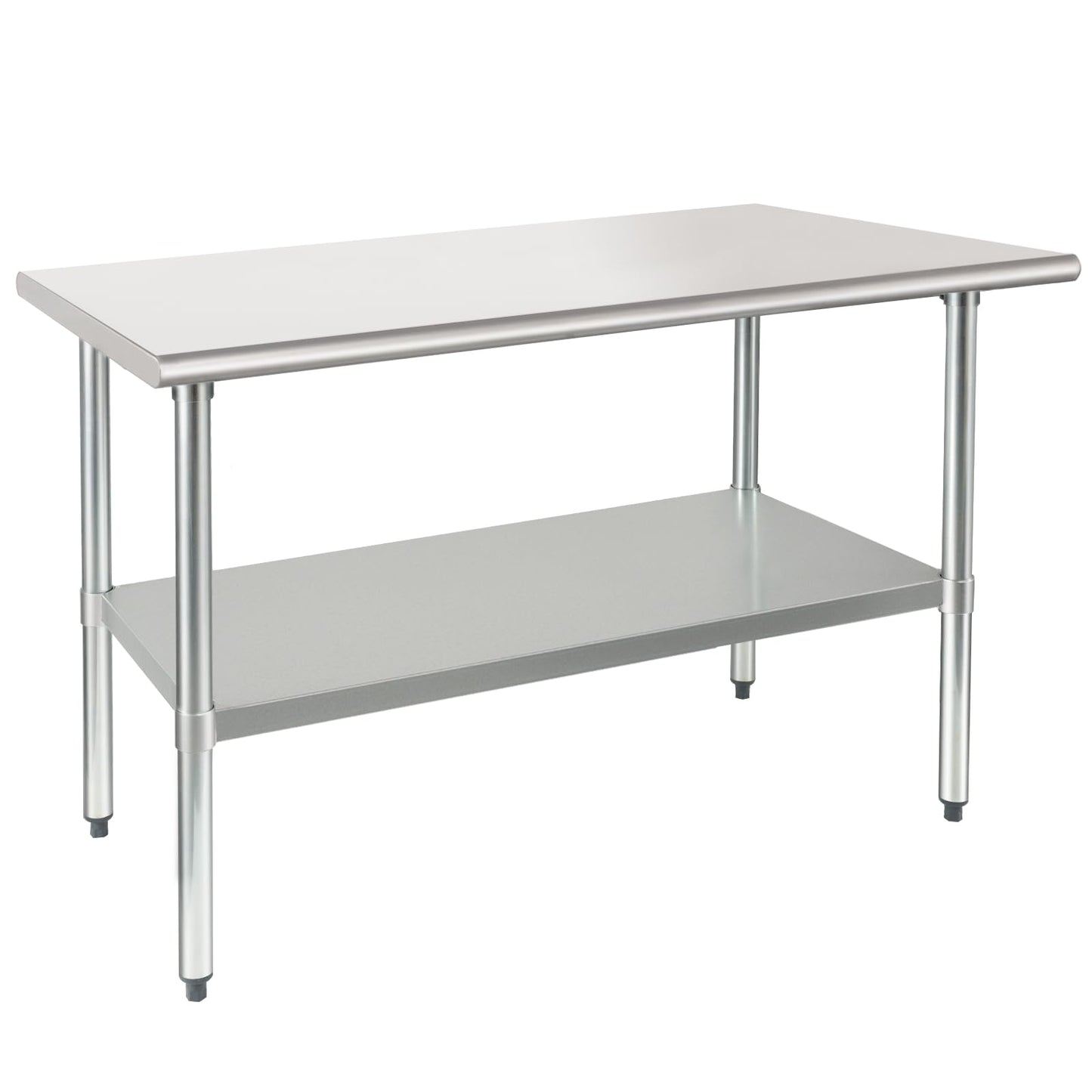 HARDURA Stainless Steel Table 30X48 Inches with Undershelf and Galvanized Legs NSF Heavy Duty Commercial Prep Work Table for Restaurant Kitchen Home and Hotel