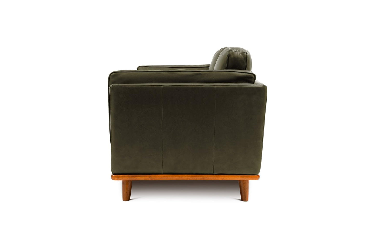 Valencia Artisan Full Leather Sofa 88” | Pure Full Italian Nappa Leather Couch, Solid Wood Accent, Ultimate Comfort, Dark Green