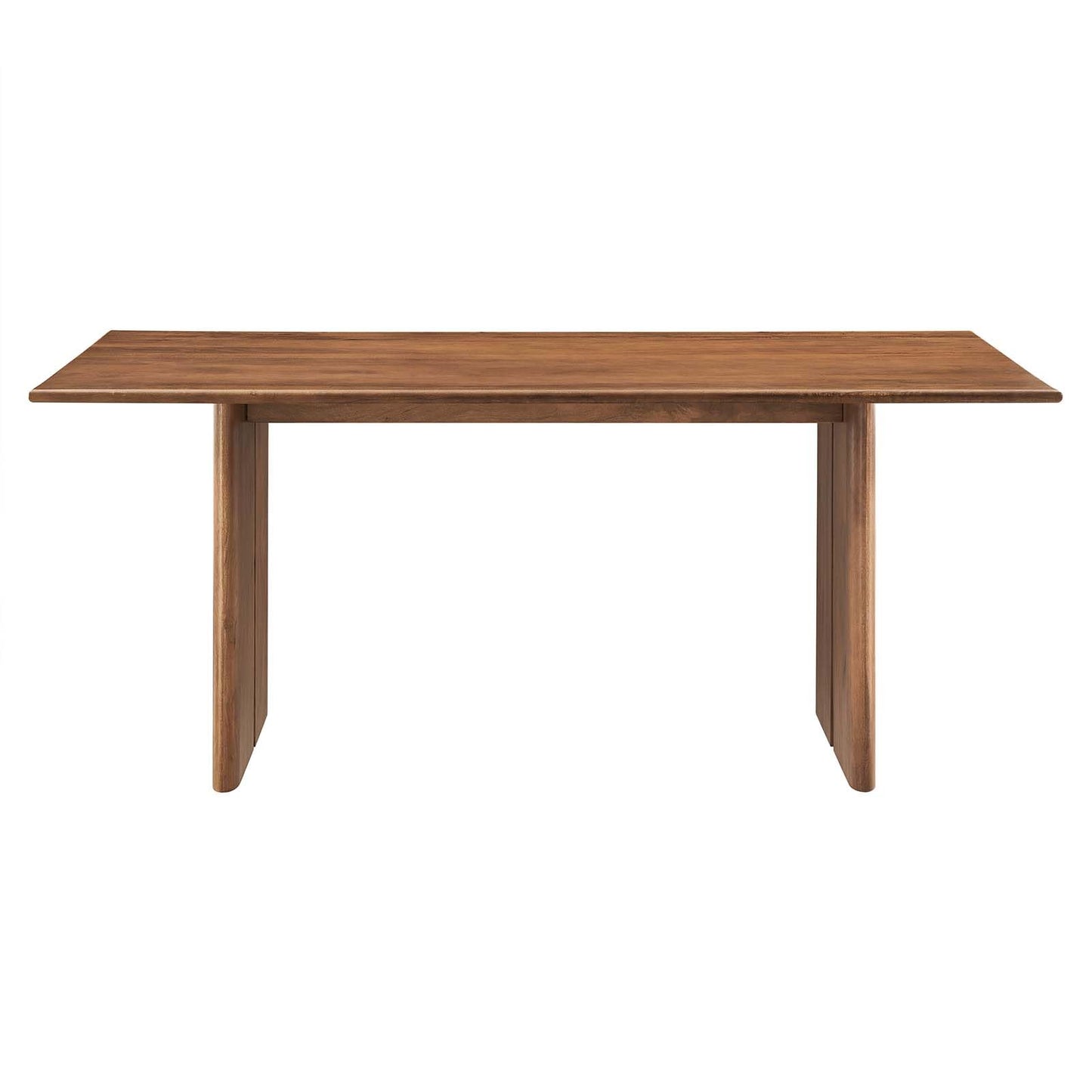 Modway Amistad 72" Solid Wood Modern Farmhouse Rectangular Dining Table in Walnut