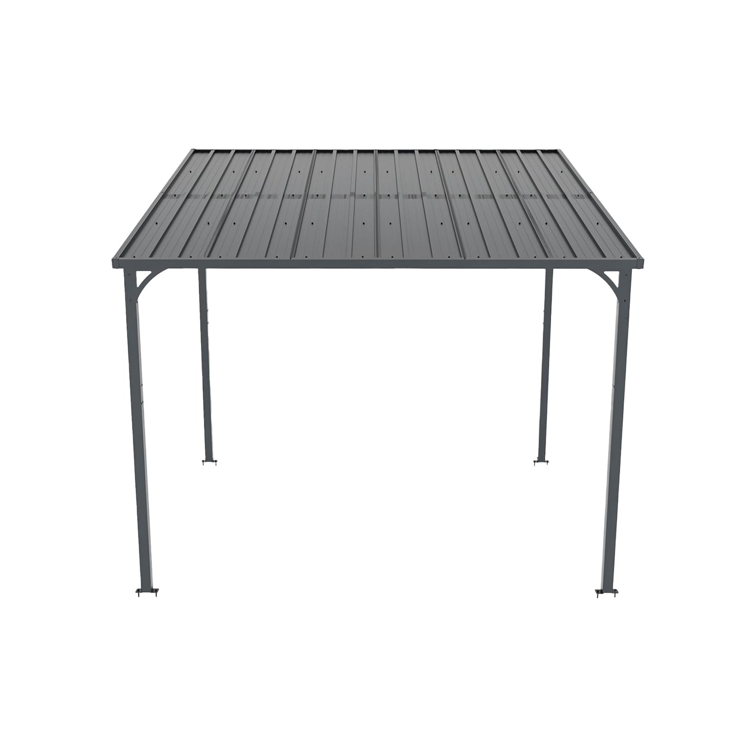 KEIKI 8x10 Ft Gazebo Outdoor, Hard Top Lean to Grill Gazebos Pergola with Roof, Backyard Waterproof Patio Covers for Shade & Rain, Wall-Mounted Large Heavy Duty Awnings for Outside Decks, Black