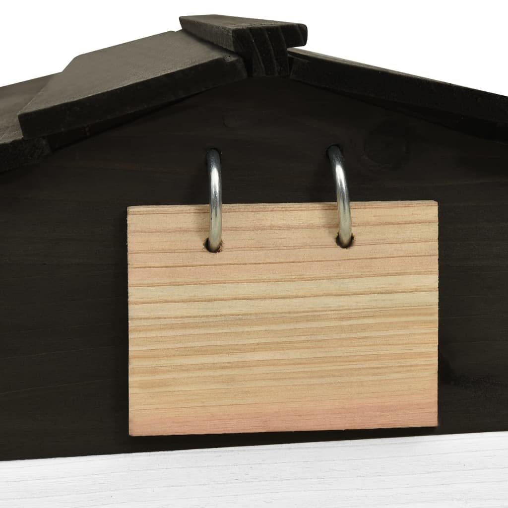 Robust Firwood Lawn Mower Garage for Outdoor Robotic Mower Shed, 30.7x29.1x21.3 Inches Black and White