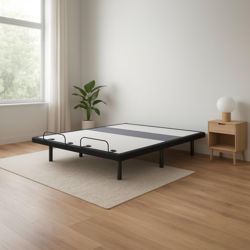 Signature Design by Ashley Best Base King with Lumbar and Audio Power Adjustable Head, Foot and Lumbar Base with Massage Function, Wireless Speaker System, App Compatible, Wireless Remote, Black