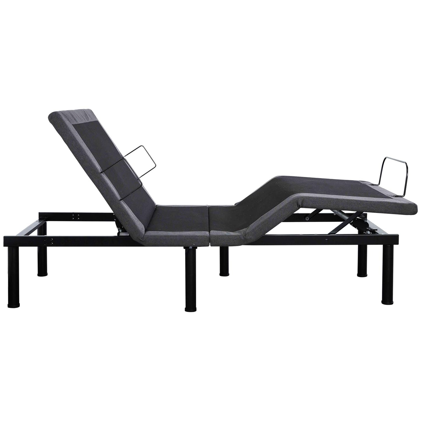 MilleLoom Adjustable Bed Frame with Massage, Twin XL Adjustable Bed Base with 1 USB Port & Under-Bed Night Light, Head & Foot Incline, Electric Bed Frame with 4 Height Options, Black