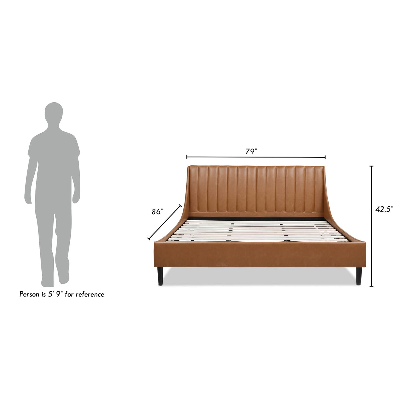 Sandy Wilson Home Marlowe Vertical Tufted Headboard Platform Bed Set
