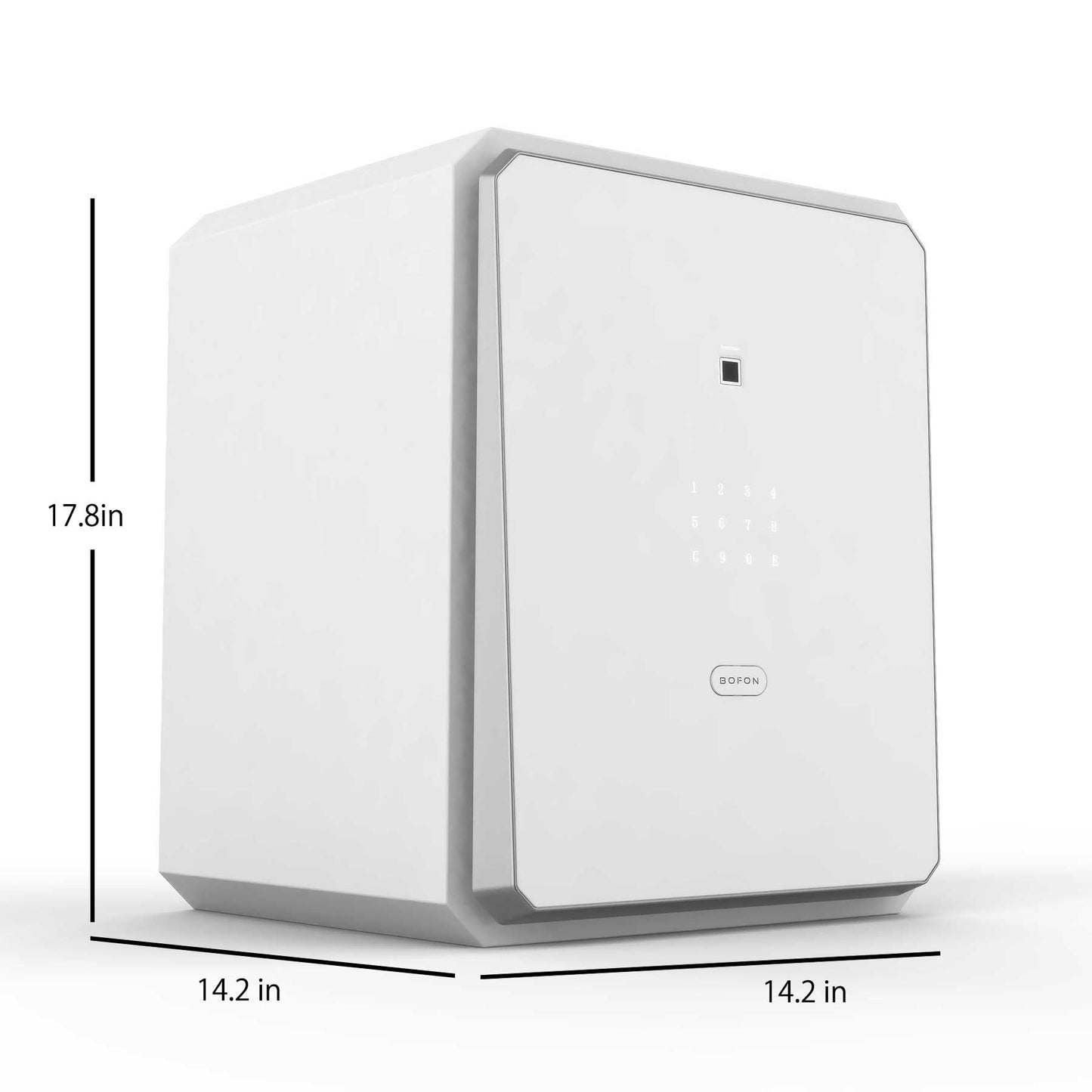 BOFON Fingerprint Smart Safe Box, Alloy Steel, Biometric Lock with Key, Alarm System, Anti-Theft, for Home Office (2.1 Cubic feet White)