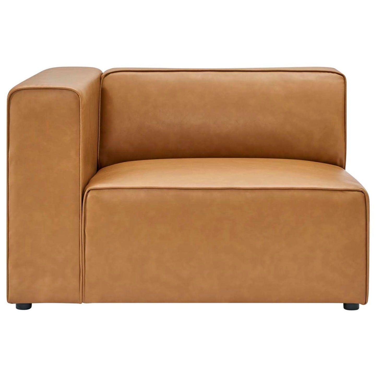 Modway Mingle Vegan Leather 2-Piece Sectional Loveseat in Tan