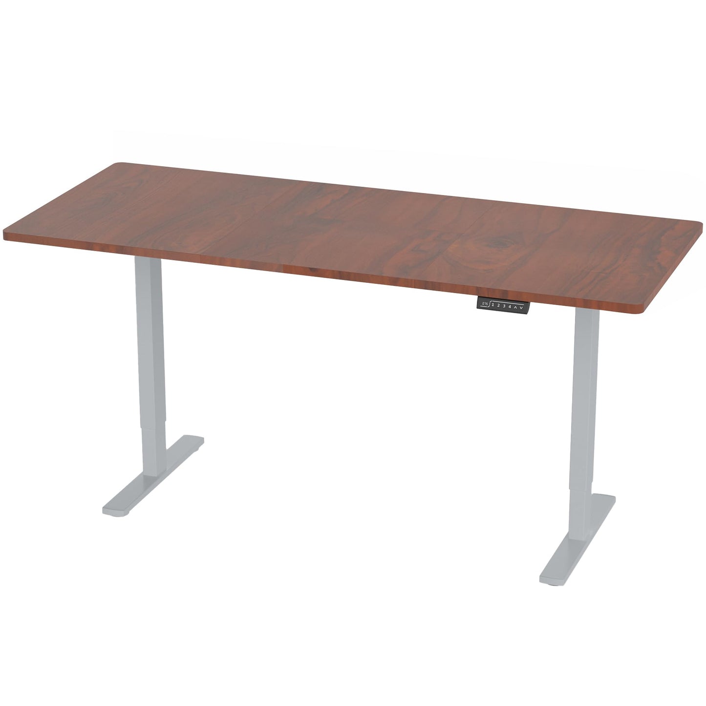 VIVO Electric 71 x 30 in Standing Desk, Memory Height Adjustment, 1B Series, Holds 220 lbs, Dark Walnut Top Gray Frame, DESK-KIT-1G7D