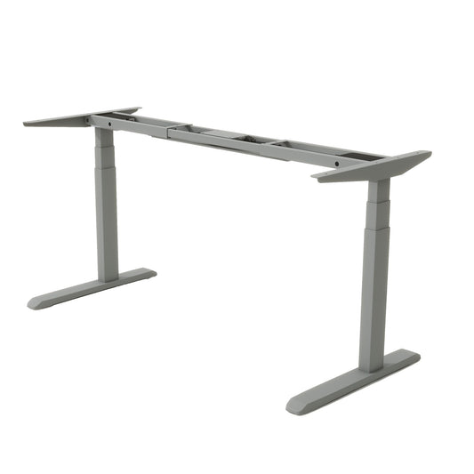 Fromann Dual Motor Standing Desk Frame 3 Stage Legs Electric Heavy Duty Sit Stand up Height Adjustable Desk Base for Home and Office (Grey)