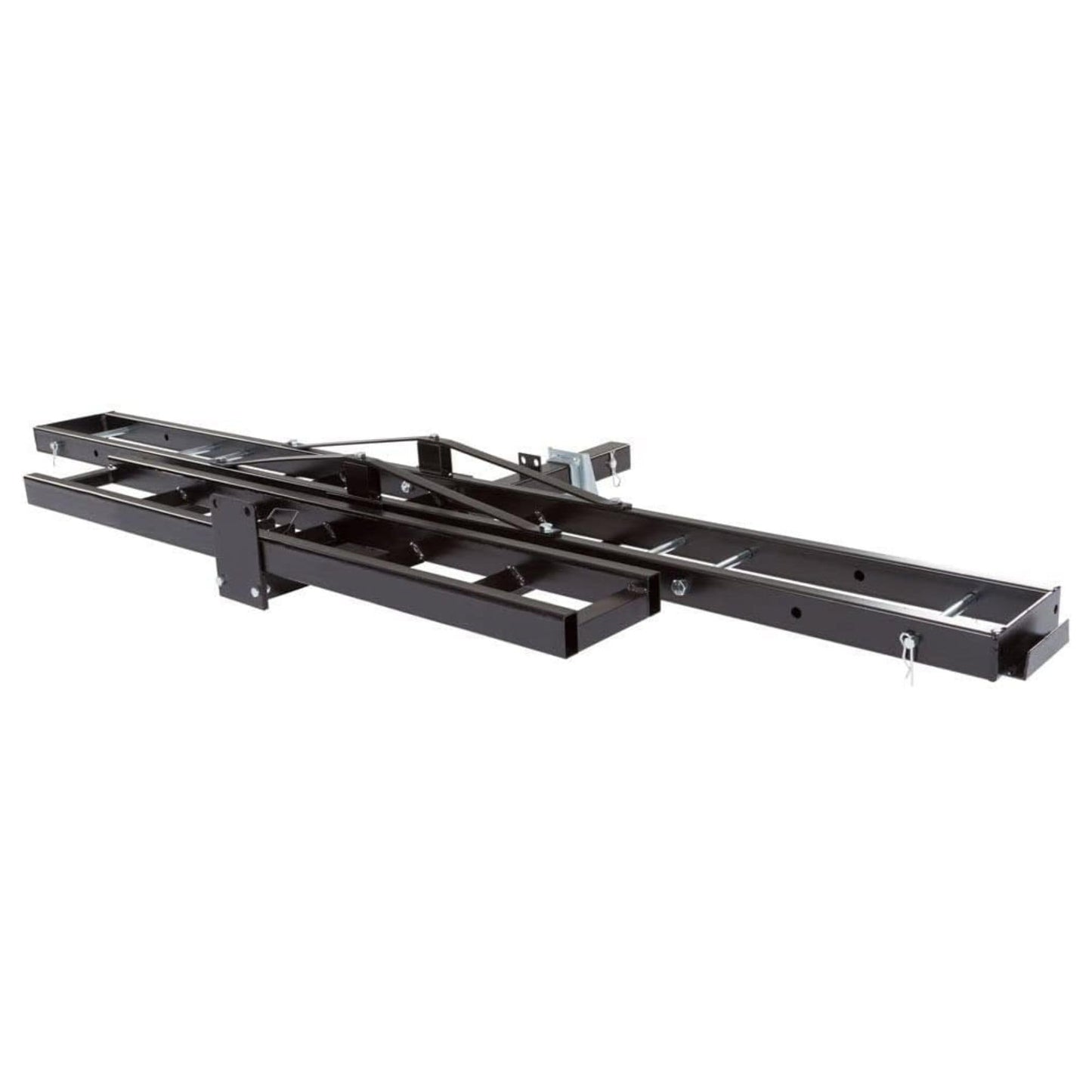 Black Widow Steel Motorcycle Carrier with Ramp for 2-Inch Receiver, 500 lb Capacity - Hitch-Mounted Dirt Bike and Scooter Hauler with Grit-Coated Track and Anti-Rattle Device for SUVs and Trucks