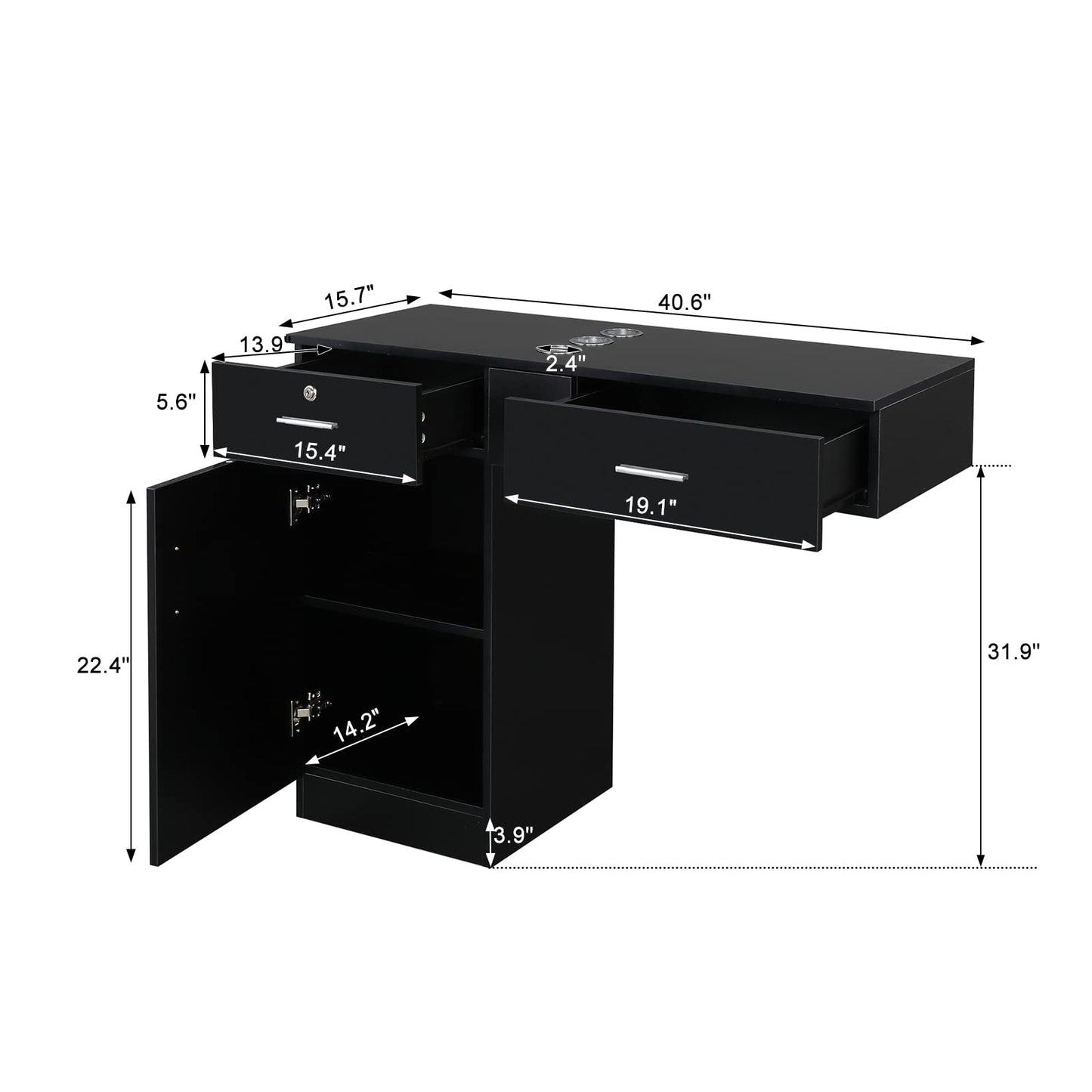 Wall Mount Salon Hair Styling Beauty Spa Equipment Wall Mount Salon Station Hair Styling, Barber Salon Stations Storage Cabinet, Beauty Spa Equipment professional Salon Wall Mounted shelf station