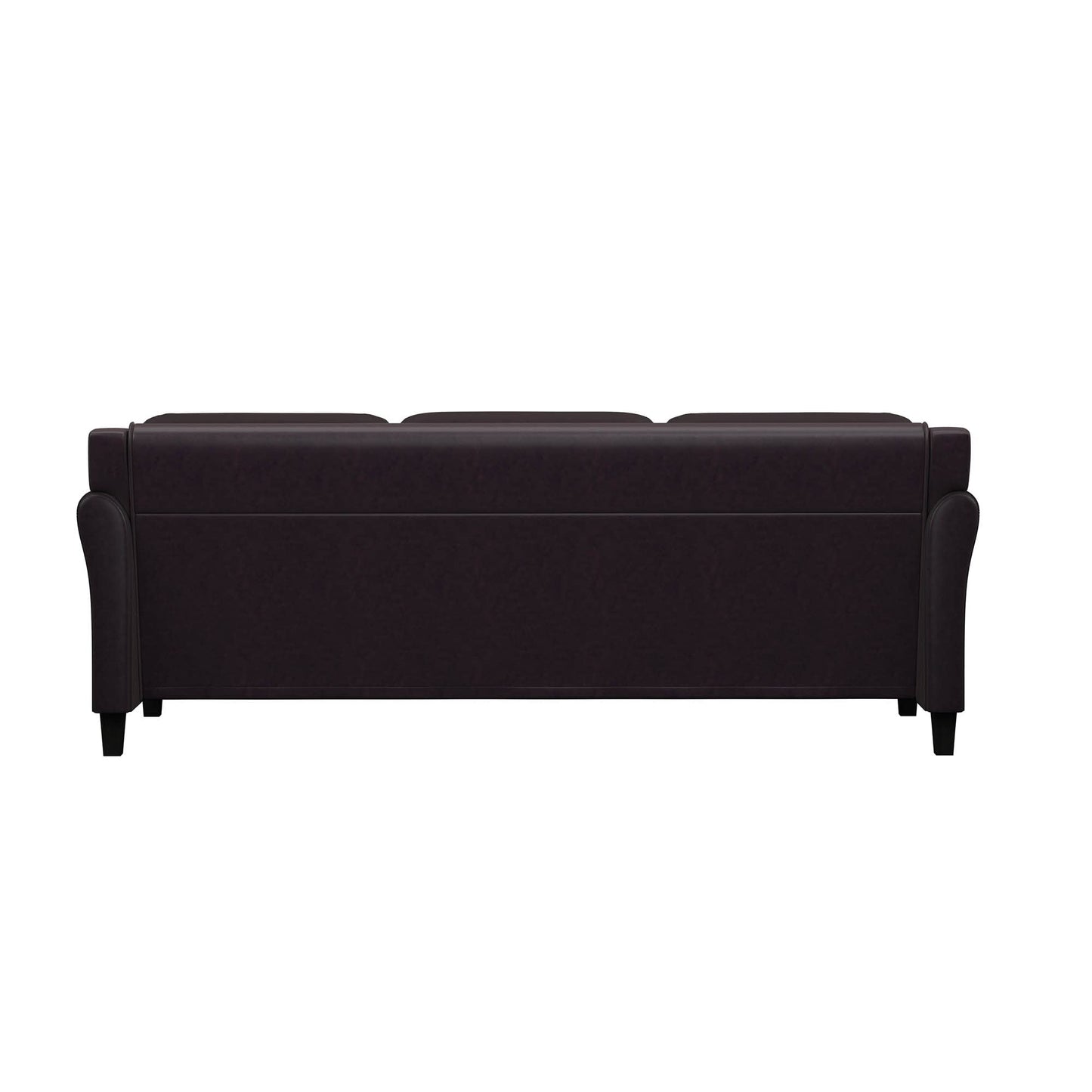 Studio Living Harrington 80.3" Sofa, Transitional Modern, Pocket Coil Comfort, Easy Assembly, Vegan Leather, Java