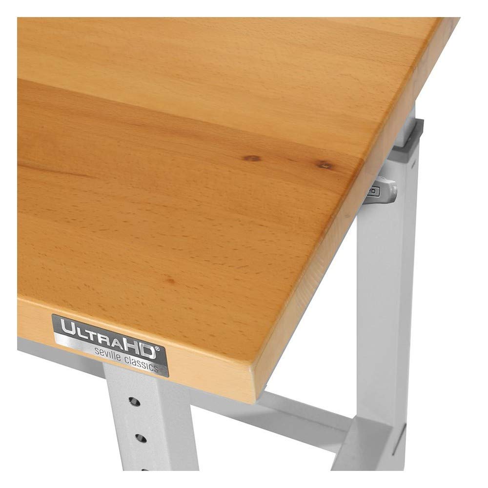 Seville Classics UltraHD 72" W X 25" D Wood Top Height Adjustable Workbench 2000 Lb Capacity