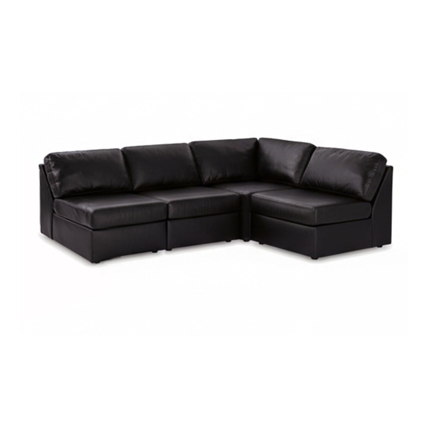 Signature Design by Ashley Modmax II Sectional Sofa, Modular Desugn, Top Grain Leather Seating, Contemporary Sectionals for Living Room Seating for Flexible Everyday Lounging, Black