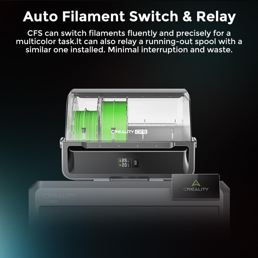 Creality Official CFS Multicolor 3D Printing System - 16 Color Auto-Switch, Anti-Moisture Storage, Upgrade Kit for K1/K1 MAX/K1C/K2/K2 Plus 3D Printers