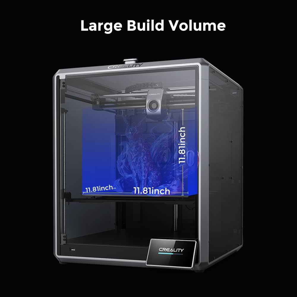 Creality K1 Max 3D Printer with Smart AI Function 600mm/s Printing Speed 20000mm/s² Acceleration, Core XY Structure 11.81x11.81x11.81 inch Large Build Volume Auto Leveling Dual-Gear Extruder