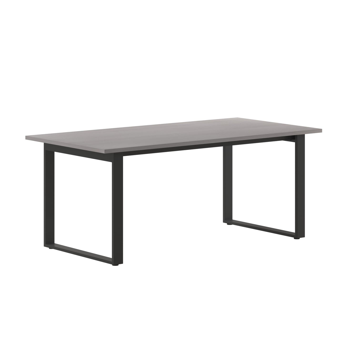 Flash Furniture Redmond Conference Table with U-Frame Base, Commercial Water and Scratch Resistant Laminate Finish, PVC Edge, Heavy Duty Steel Frame, 72x36, Gray Oak