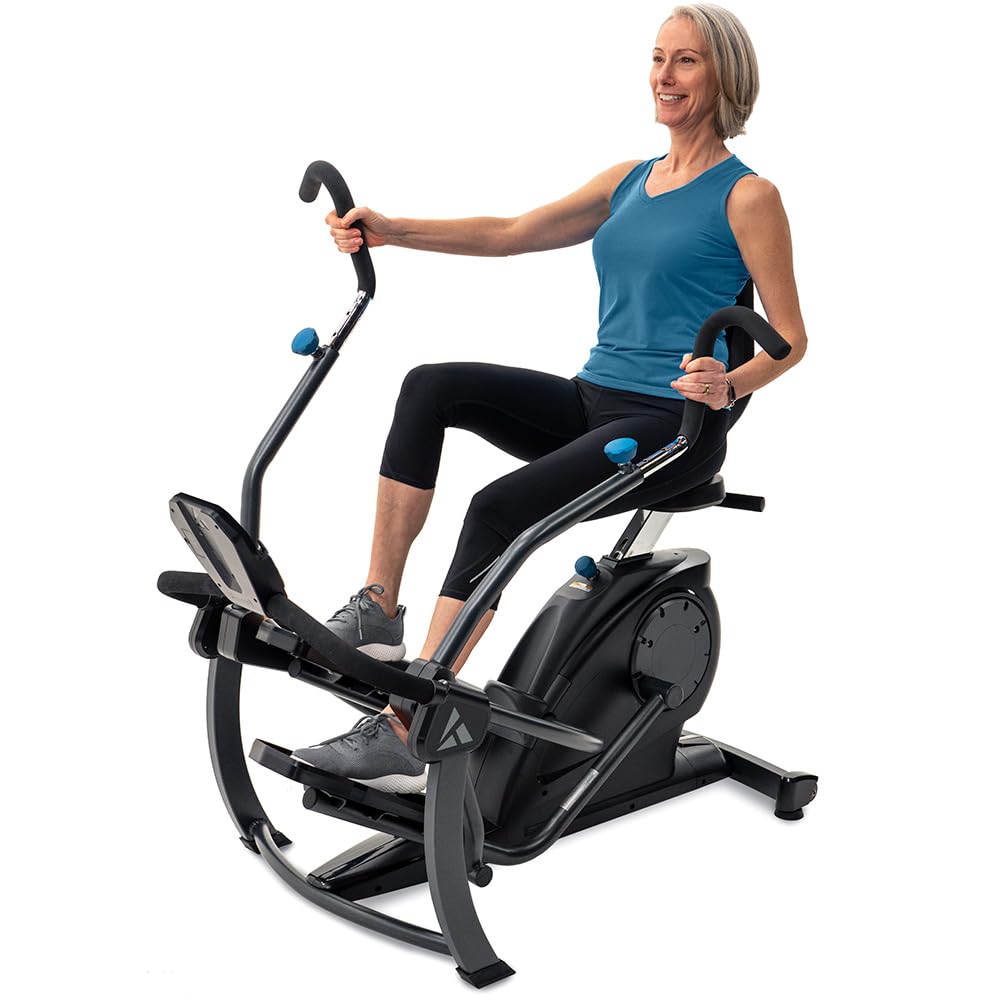 Teeter FreeStep Recumbent Cross Trainer Stepper, Zero-Impact Exercise Bike Alternative w/Patented Physical Therapy Stride, Up to 350lb, Free App w/Trainer Workouts