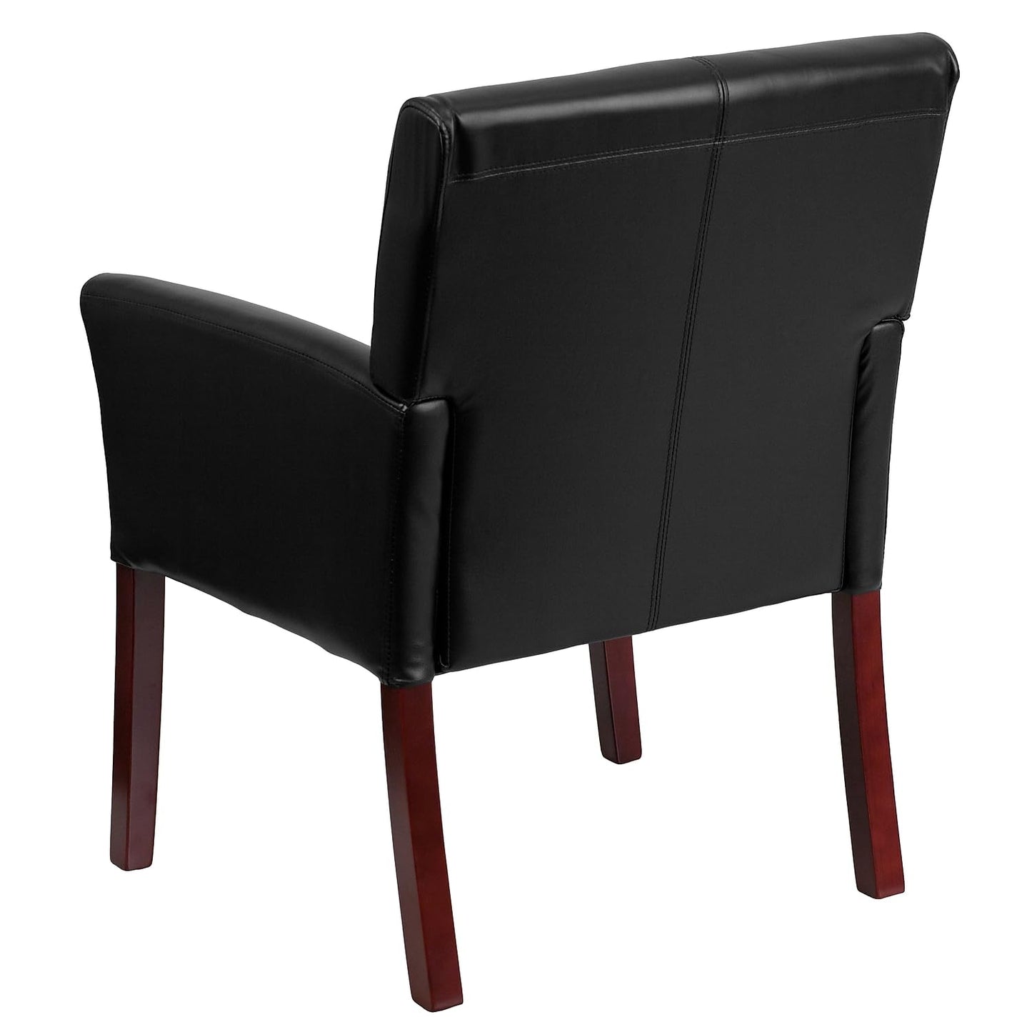 Flash Furniture Taylor LeatherSoft Upholstered Executive Side Reception Chair, Lobby Chair with Cushions and Padded Arms, Black