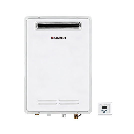 CAMPLUX Climatech 5 Tankless Water Heater Gas Outdoor 6.86 GPM Up to 8.4 GPM,199,000 BTU, CSA Certified On Demand Gas Tankless Hot Water Heater Natural Gas, 3-8 Persons Whole House, WA686