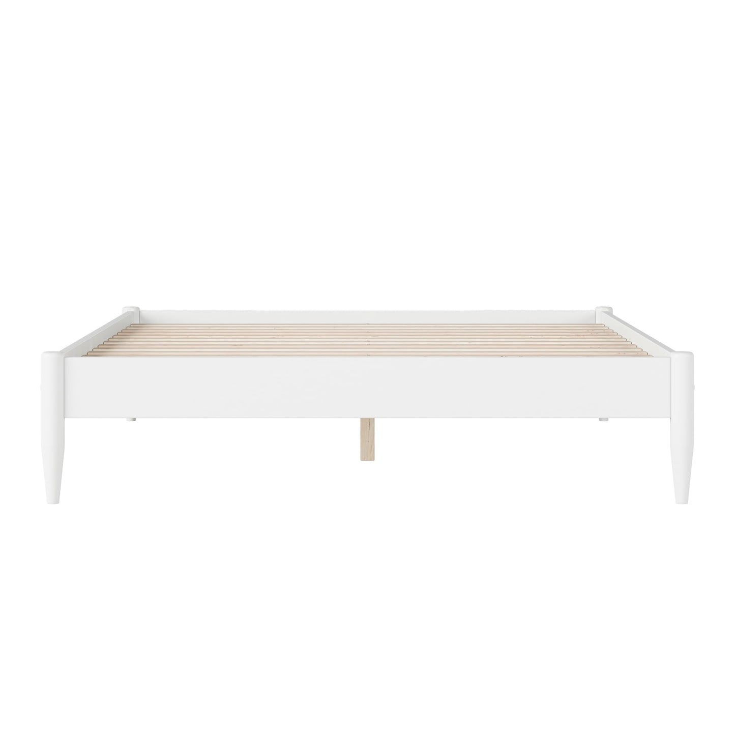 AFI, Pasadena 14" Queen Wood Mid Century Modern Low Profile Platform Bed, White