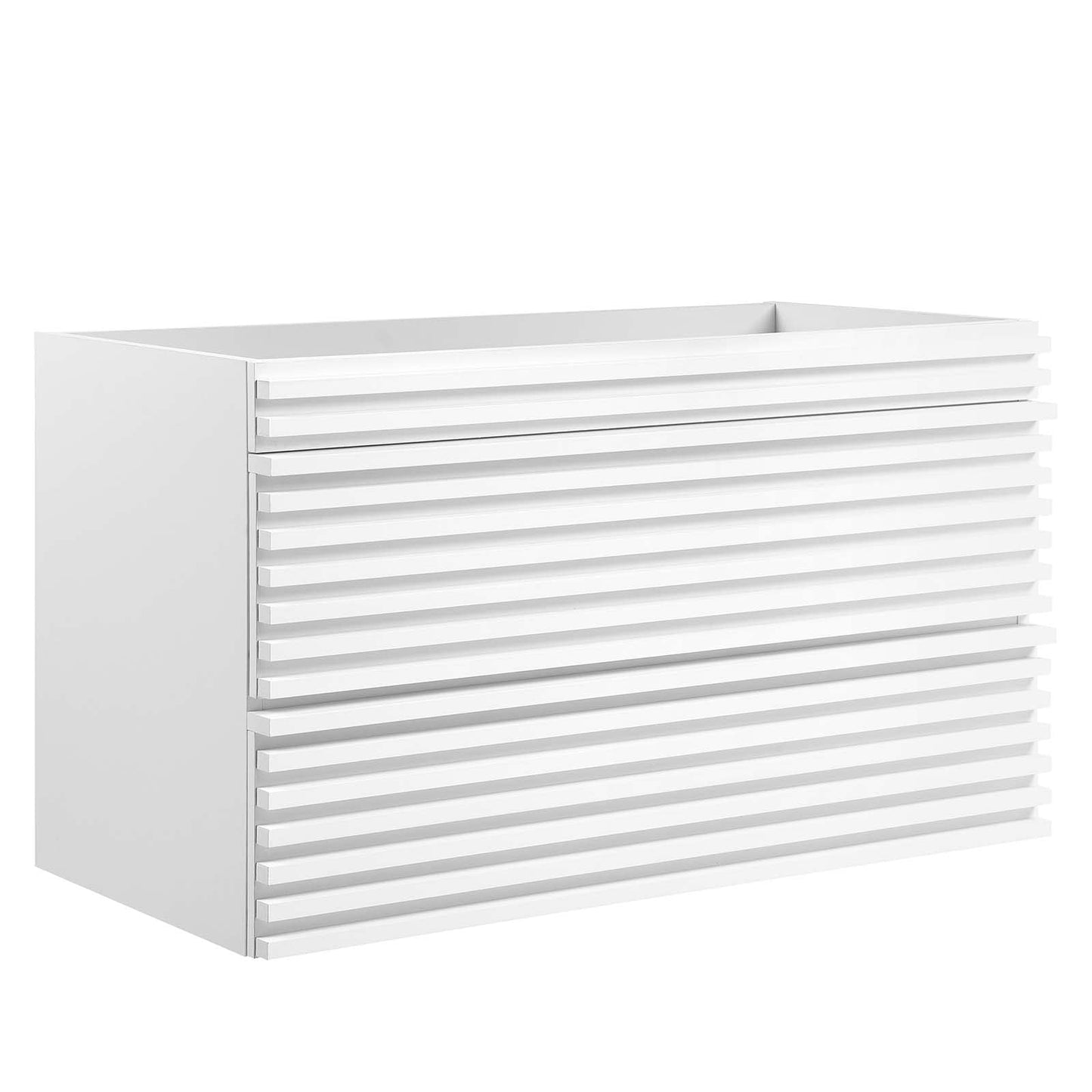 Modway Render 36" Wall-Mount Bathroom Vanity Cabinet in White - Sink Basin Not Included