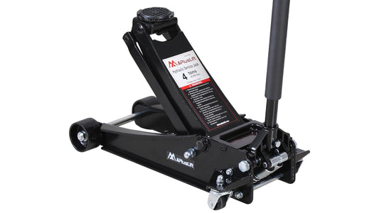 APlusLift FE400B 4 Ton Lower Profile Steel Racing Floor Jack with Dual Pistons Quick Lift Pump for Sport Utility Vehicle, Lifting Range 3-15/16"-21", Black…