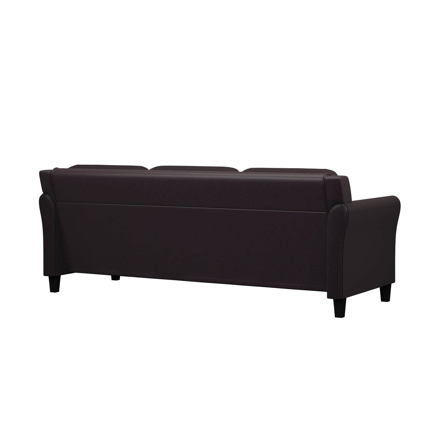 Studio Living Harrington 80.3" Sofa, Transitional Modern, Pocket Coil Comfort, Easy Assembly, Vegan Leather, Java