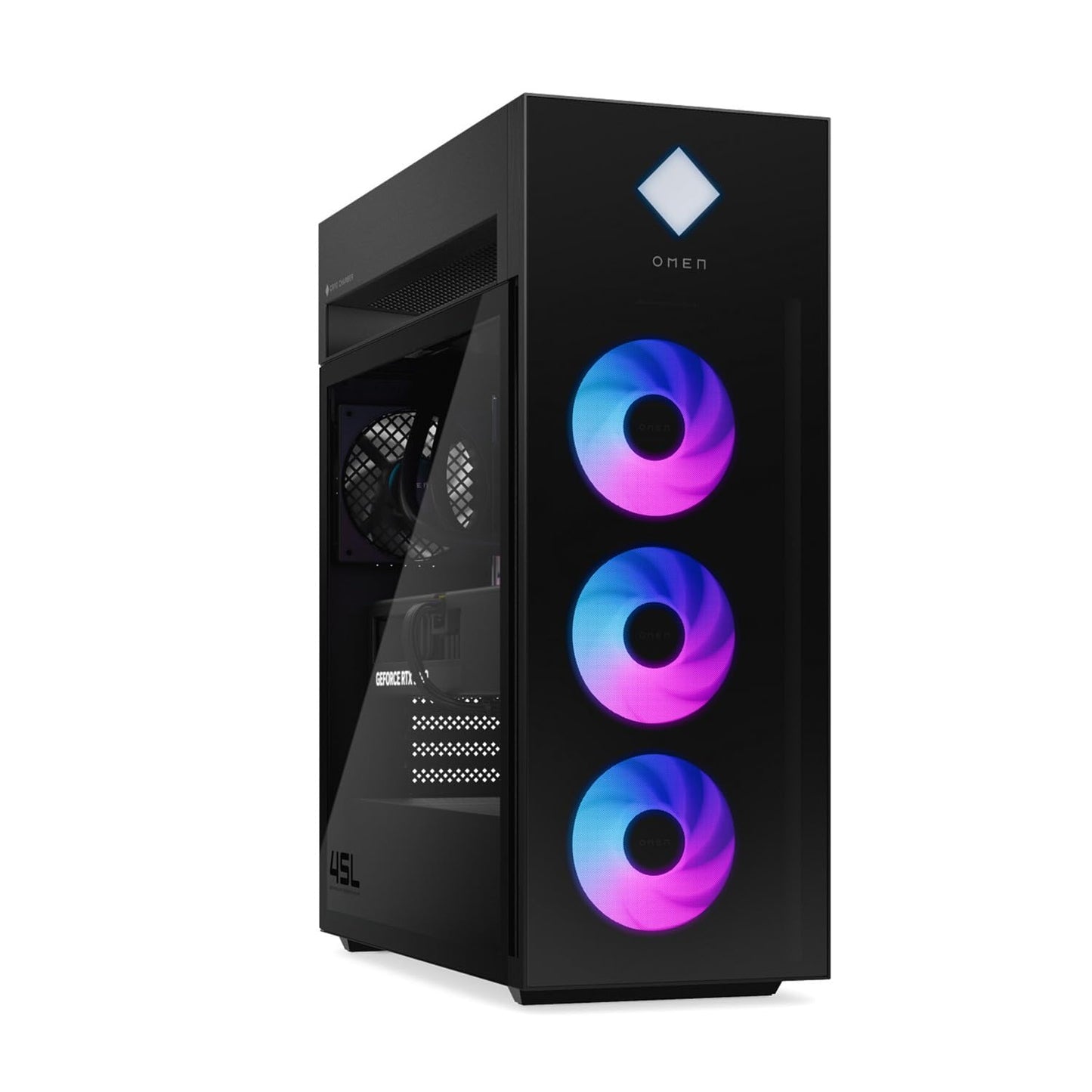 HP OMEN 45L Gaming 5090 Desktop PC, Intel Core Ultra 9 285K, GeForce RTX 5090, 128GB DDR5, 4TB SSD, Support 4-Display 4K, Light Studio, HDMI, DP, Wi-Fi 6E, Windows 11 Pro, AI-Ready Workstation Desktop