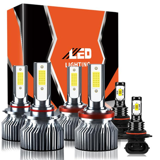 TXBILMOO 9005 H11 LED Bulbs, 32000LM, 6500K White, IP68, Plug and Play, Compatible with Ford F-150 2015
