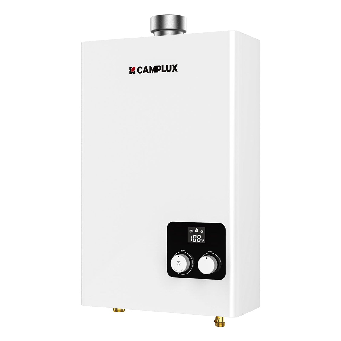 Camplux 4.22 GPM 102000 BTU Indoor Liquid Propane Tankless Water Heater, On-Demand Instant Hot Water, LED Diagnostic, 6 Safety Protections, Wall Mounted, 120V, 1/2 NPT