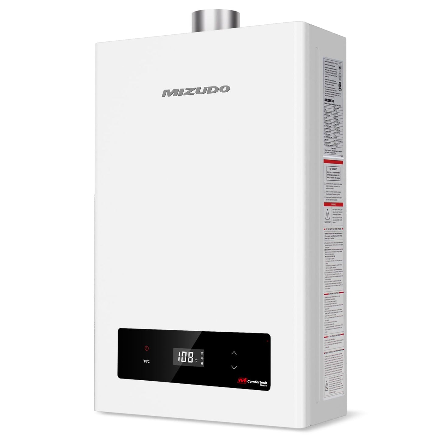 MIZUDO Tankless Water Heater Propane Indoor, Max 4.0 GPM 90,000 BTU CSA Certified Constant Temp High Power On Demand Hot Water Heater, for Whole House or Apartment, Gen 2
