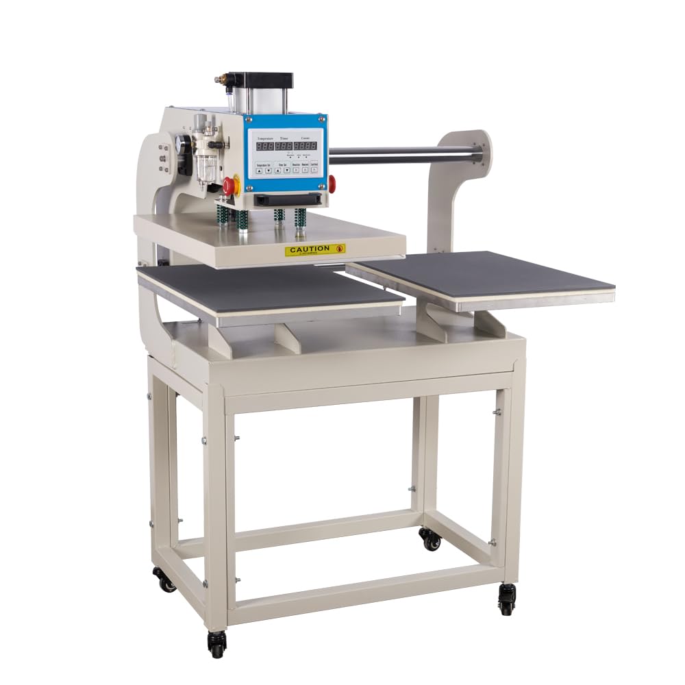 KEIKI 16x24 Inch Large Auto Digital Pneumatic Dual Platen Sublimation Heat Press Machine for T-Shirt, Larger Area Work, Heat Transfer Printing Machine with Slide-Out Base, for Commercial, 110V,2000W