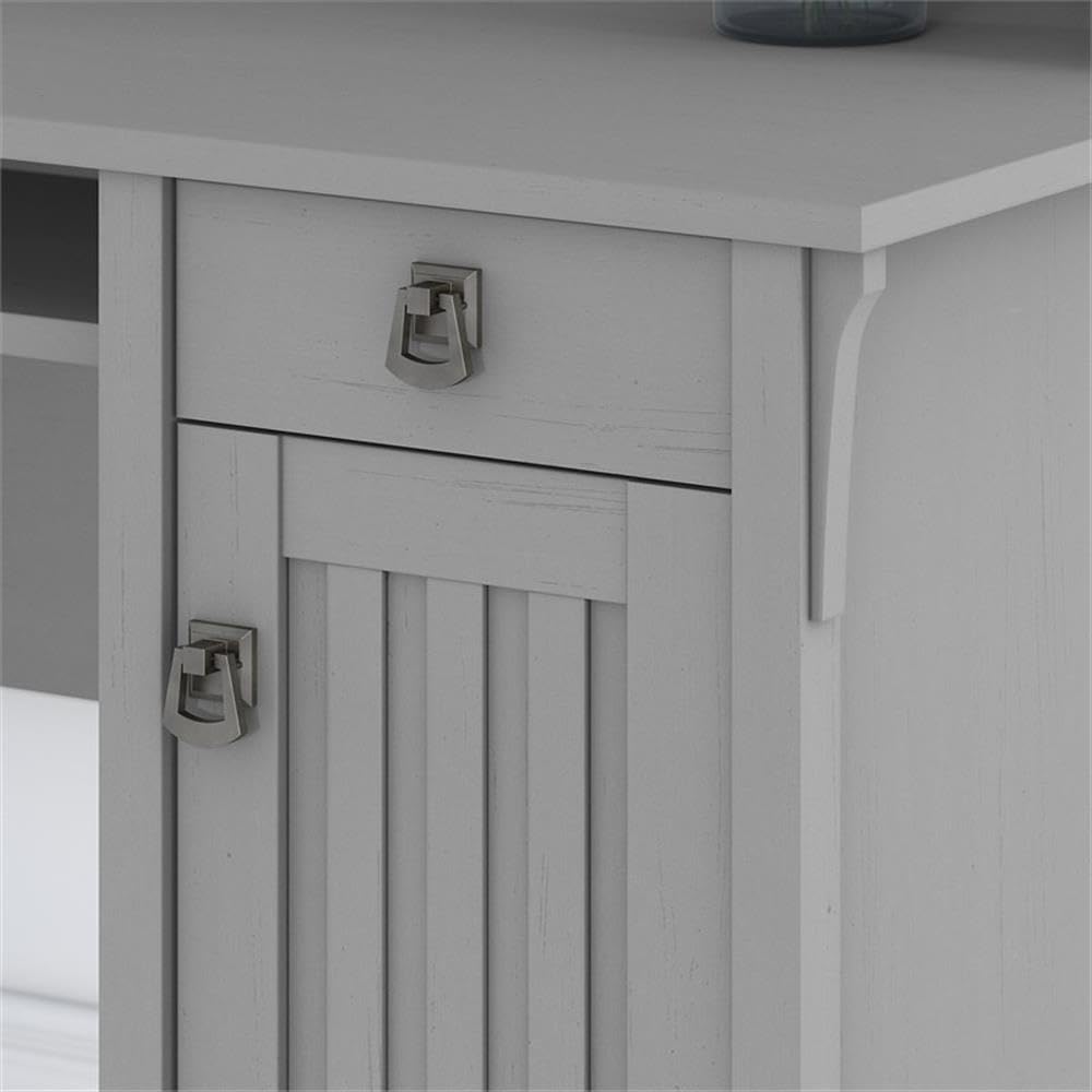 Bush Home Salinas L Shaped Desk with Hutch in Cape Cod Gray | Corner Table with Drawers and Storage for Home Office