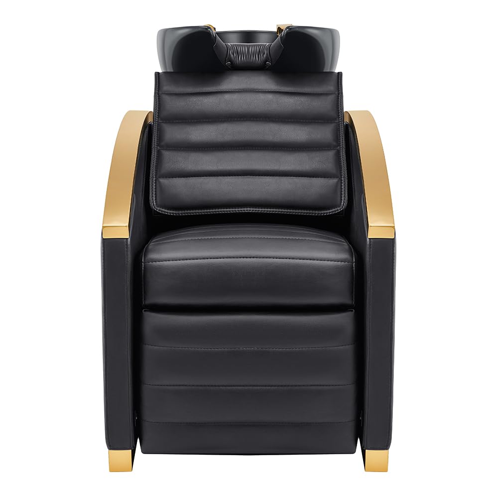 Dir Massage Shampoo Backwash Station Full Electrical Beauty Salon Shampoo Backwash Unit w/Gold Accents Bella V